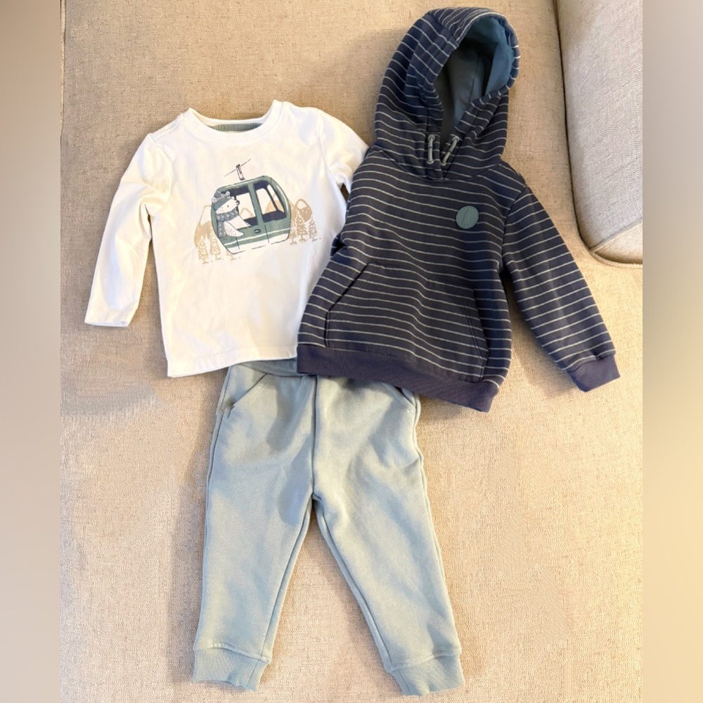 Aspen Kids 3-Piece Outfit 12–18M | Hoodie, Tee & Joggers | Cozy Everyday Set